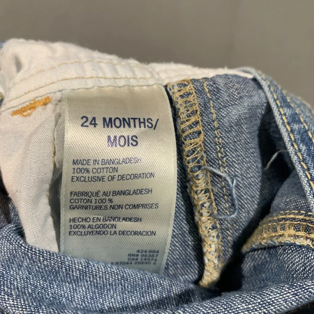 OshKosh B'gosh Vestbak Denim Overalls Toddler 24 Months Blue Carpenter Bibs